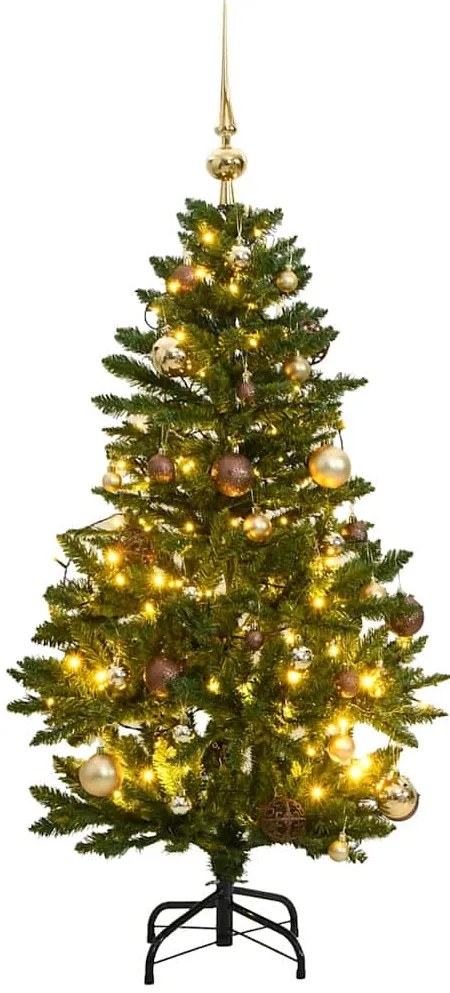 vidaXL Árvore Natal artificial articulada 150 luzes LED e bolas 120 cm