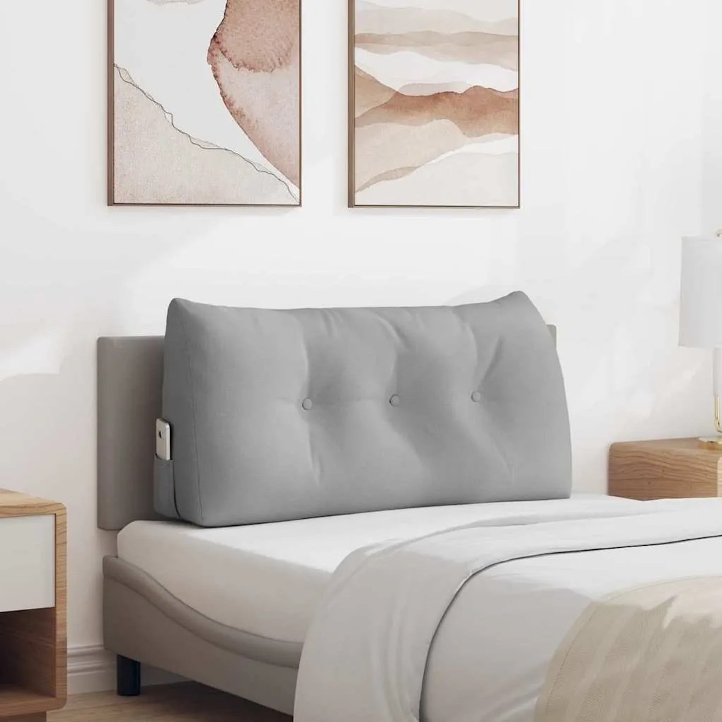 vidaXL Travesseiro para Costas Cinza Nuvem 100 x 24 x 50 cm tecido