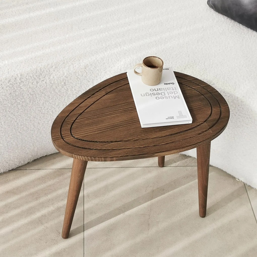 Conjunto de Mesas de Apoio Sweet - Cor Nogueira - 50cm x 48cm x 33cm e