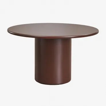 Mesa De Jantar Redonda Rodeo Mdf Castanho Café & Ø130 Cm - Sklum