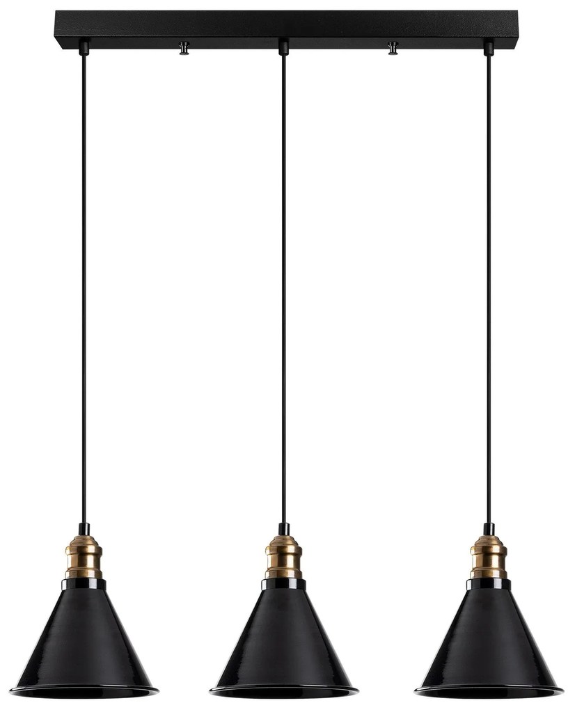 Chandelier Berceste – Preto – 70 cm de diâmetro, 117 cm de altura