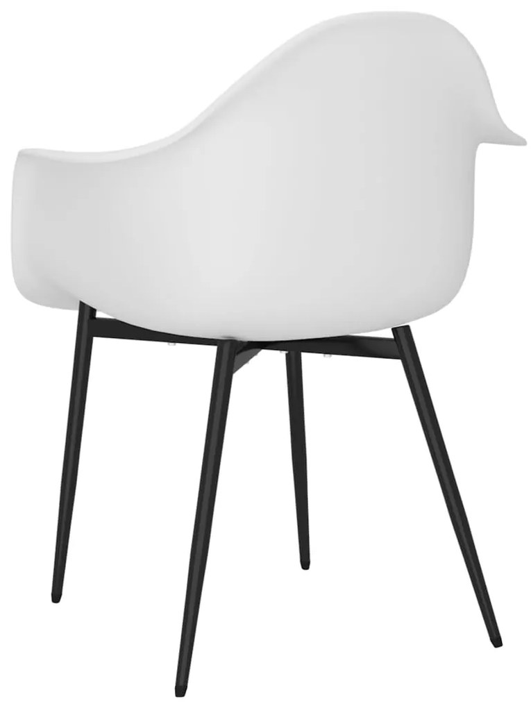 Cadeiras de jantar 4 pcs PP branco