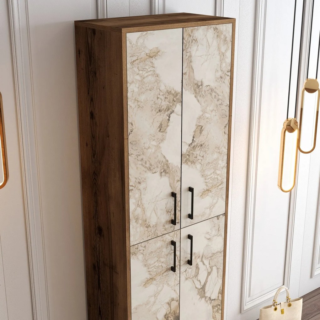Sapateira Berlin – Nogueira/Branco – 60 cm x 200 cm x 35 cm