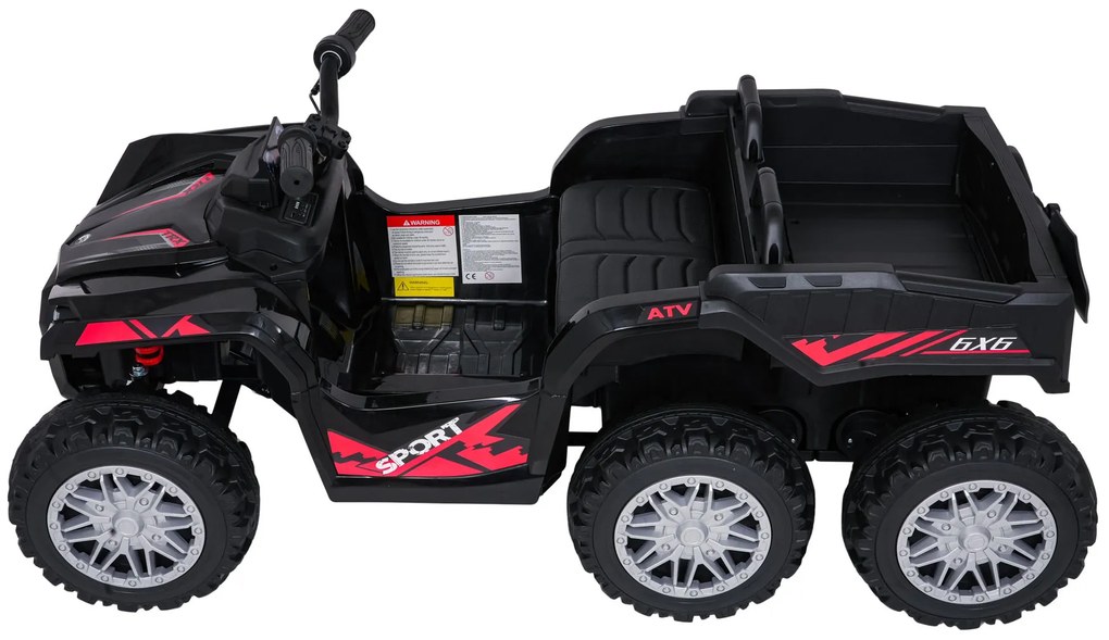 Moto 4 elétrica para crianças 12V 4x4 Sport TX ATV, Rodas Espuma EVA, assento couro ecológico Preta
