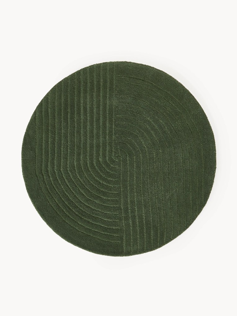 Tapete redondo em lã artesanal Mason
