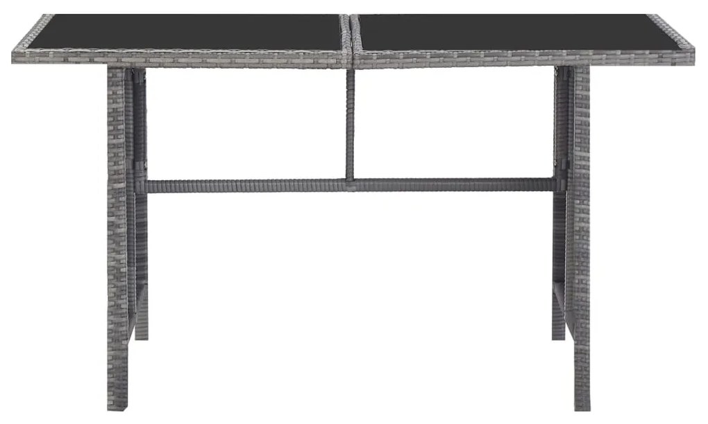 5 pcs conjunto jantar exterior c/ almofadões vime PE cinzento