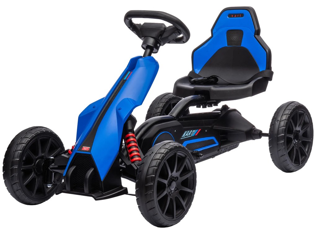 Kart Elétrico para Crianças Kart a Bateria 12V Velocidade Ajustável 3-5 km/h e Cinto de Segurança 100x58x58,5 cm Azul