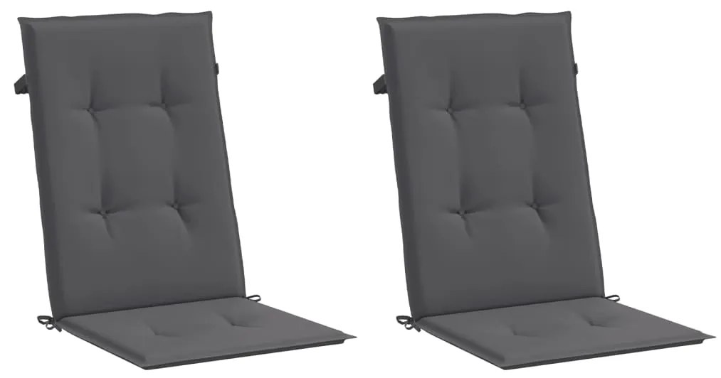 Almofadões para cadeiras altas de jardim 2 pcs tecido antracite