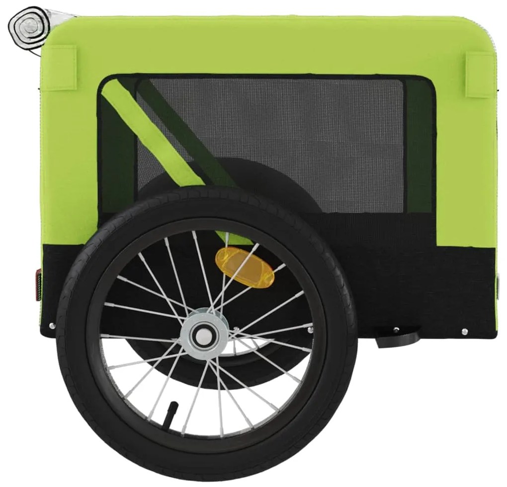 Reboque de bicicleta p/ animais tecido oxford/ferro verde/preto