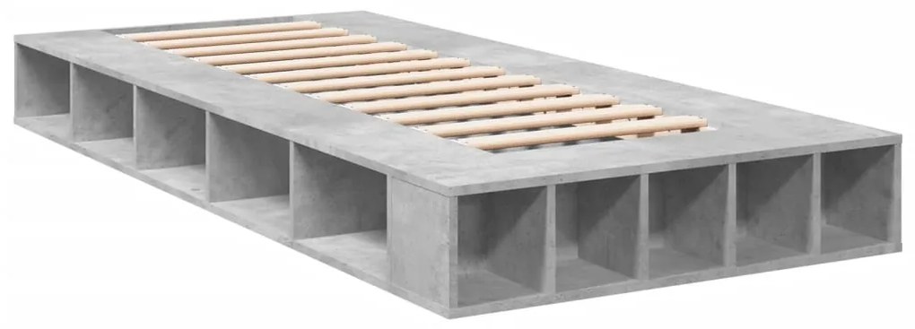 Estrutura de cama 90x190 cm derivados de madeira cinza cimento