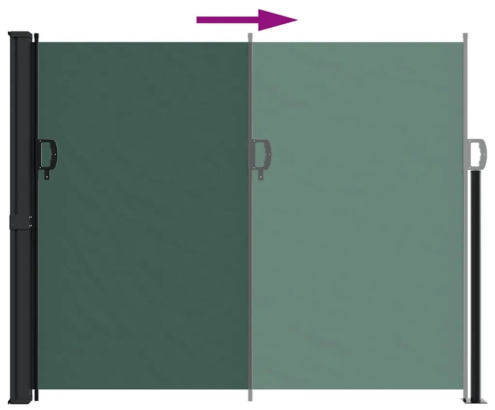 Toldo lateral retrátil 160x600 cm verde-escuro