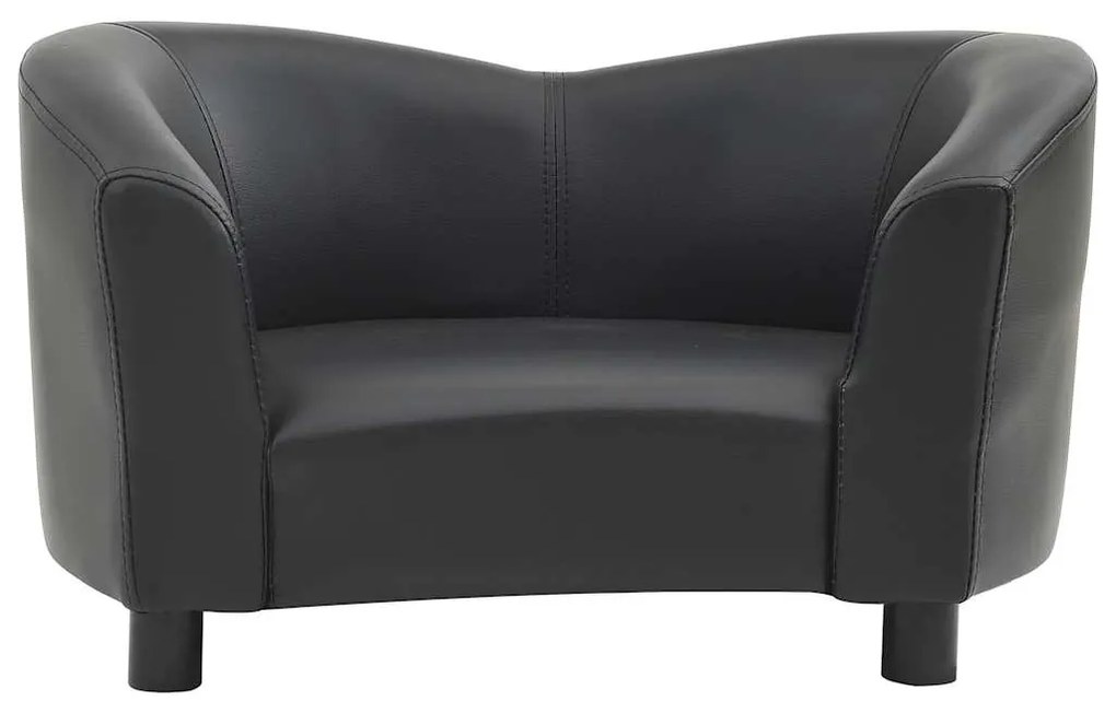 Sofá para cães 67x41x39 cm couro artificial preto