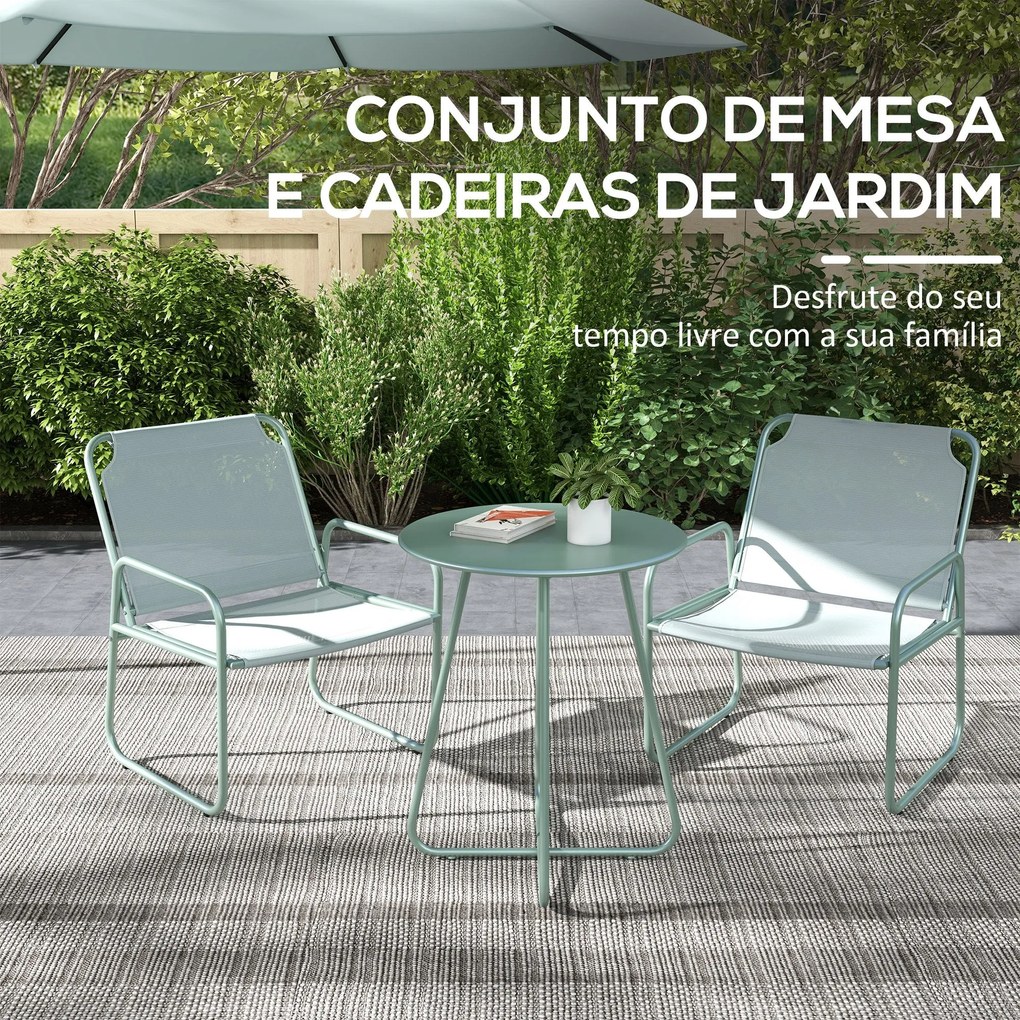 Conjunto de Móveis de Jardim Conjunto de 1 Mesa Redonda e 2 Cadeiras d