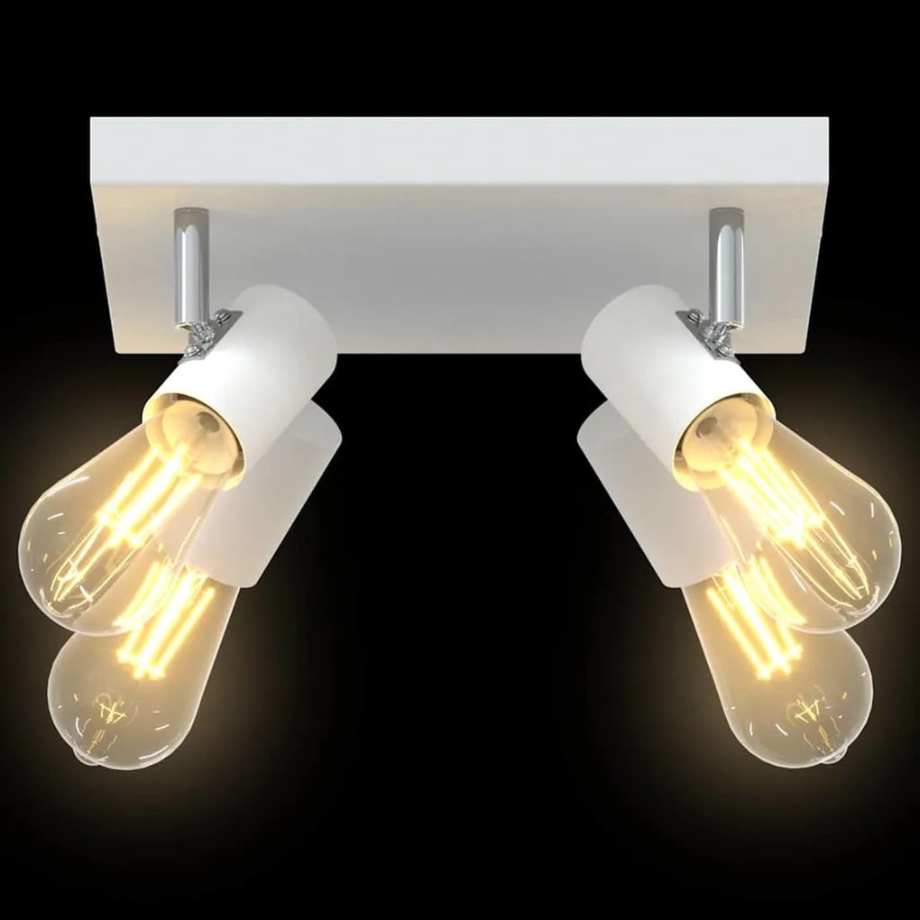 Spotlight de Teto 4 Vias Ajustáveis Branco E27