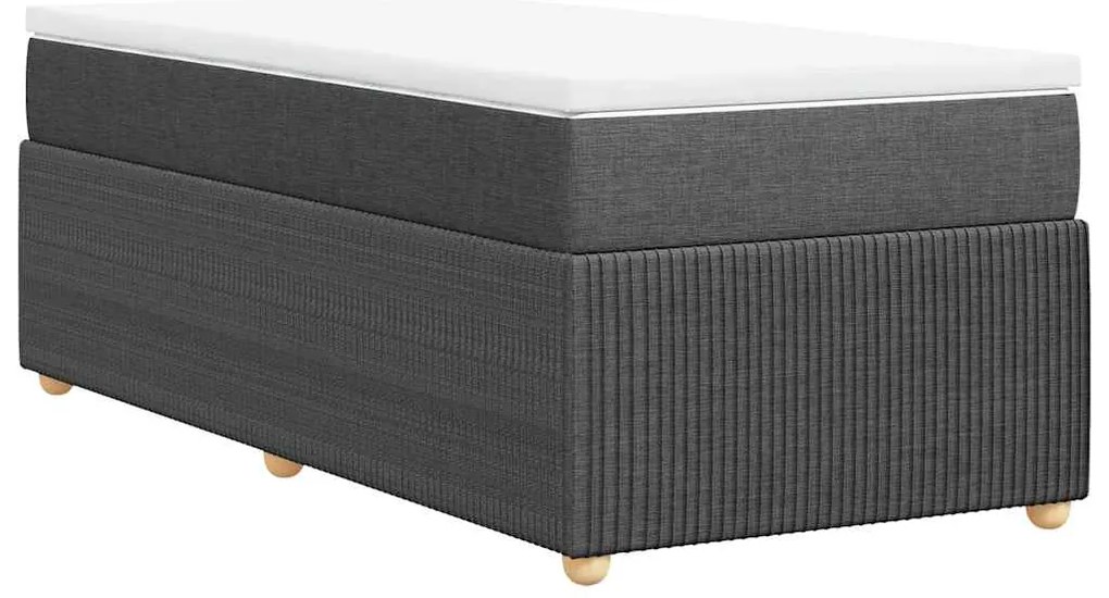 Cama com molas/colchão 90x190 cm tecido cinza-escuro