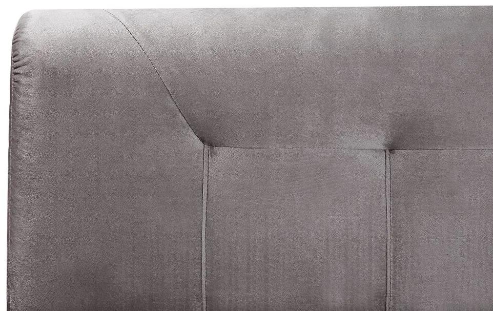 Cama de casal continental em veludo cinzento 160 x 200 cm MARQUISE Beliani