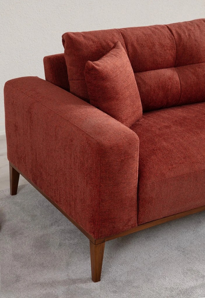 Sofá-cama de 3 lugares Sinor – Vermelho Telha – 225x92x75 cm