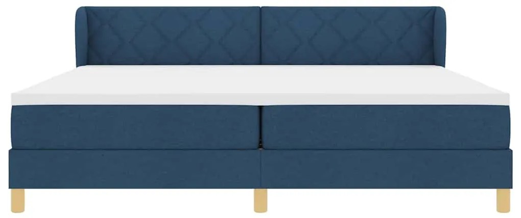 Cama Box Spring vidaXL com Colchão Azul 200x200 cm em Tecido