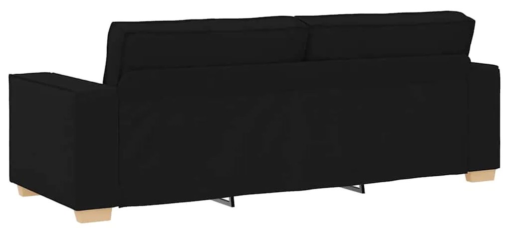 Sofá de 3 lugares preto 180 cm tecido