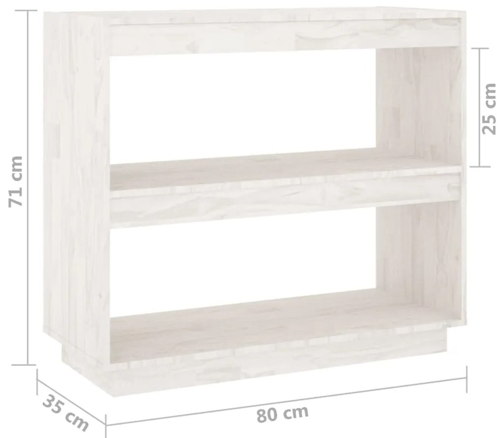 Estante 80x35x71 cm madeira de pinho maciça branco