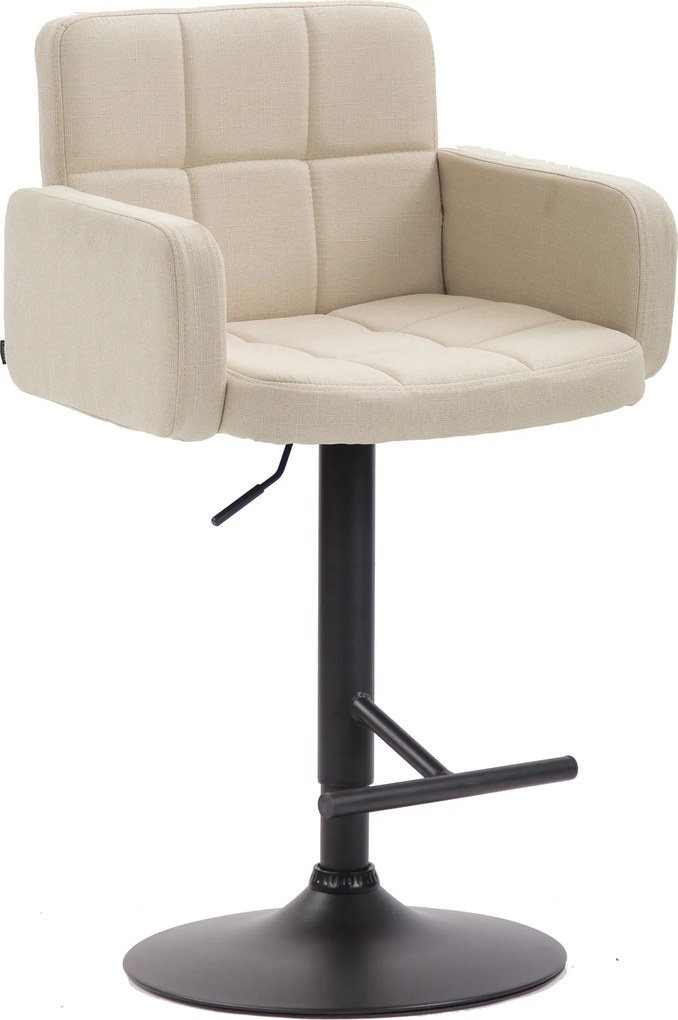 Banco de bar em tecido Creme