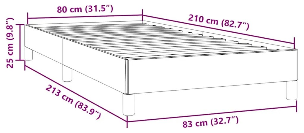 Box Cama de primavera sem Colchão Verde Escuro 80x210 cm Veludo