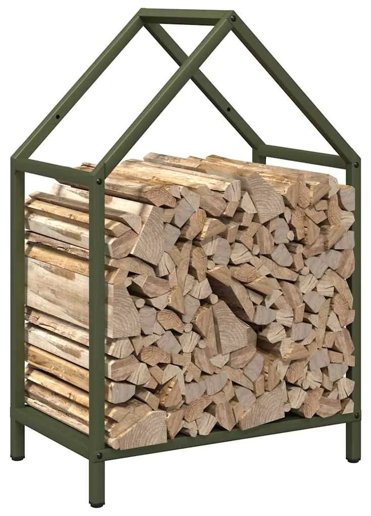 Suporte para lenha aço laminado a frio verde azeitona