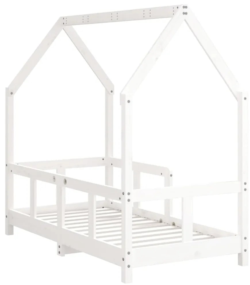 Estrutura de cama infantil 70x140 cm pinho maciço branco