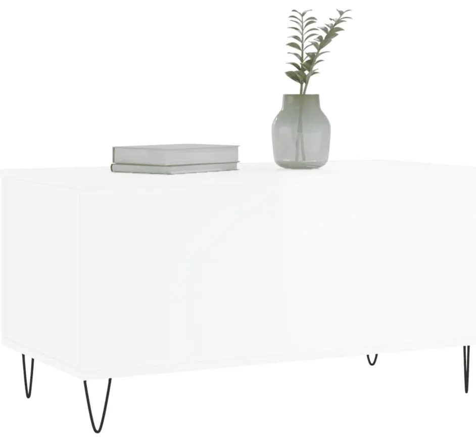 Mesa centro 90x44,5x45 cm derivados de madeira branco brilhante