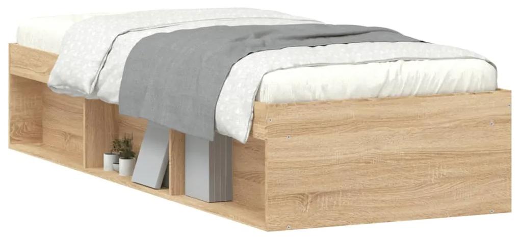 Estrutura de cama solteiro 75x190 cm carvalho sonoma