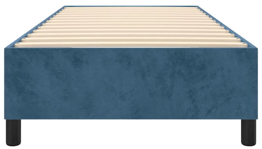 Estrutura de cama sem colchão 90x190 cm veludo azul-escuro
