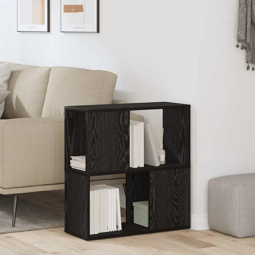 Estante VidaXL Preta Carvalho 60x24x63 cm em Madeira de Engenharia