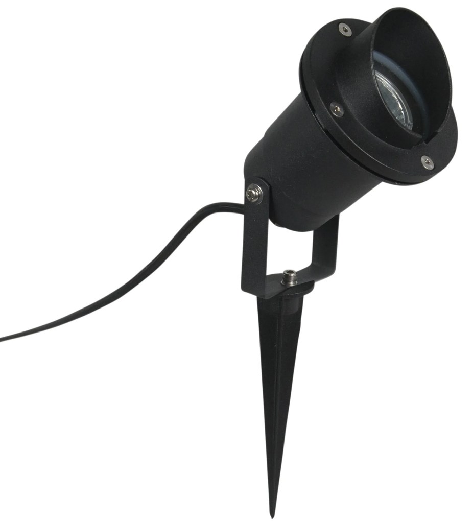 Projetores de jardim com estaca Done preto com cabo e ficha IP65 Moderno