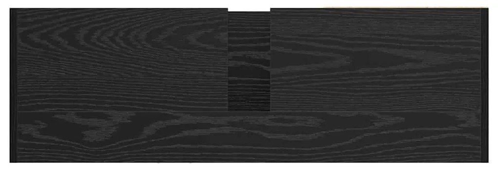 Armário de Pia Carvalho Preto 90x29x55 cm Madeira Engenharia