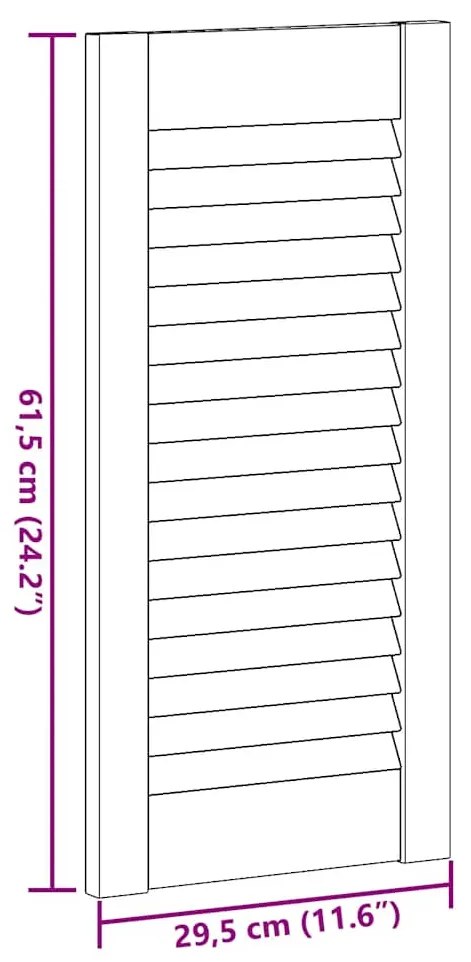 Portas de armário 2 pcs design de persiana 61,5x29,5 cm branco