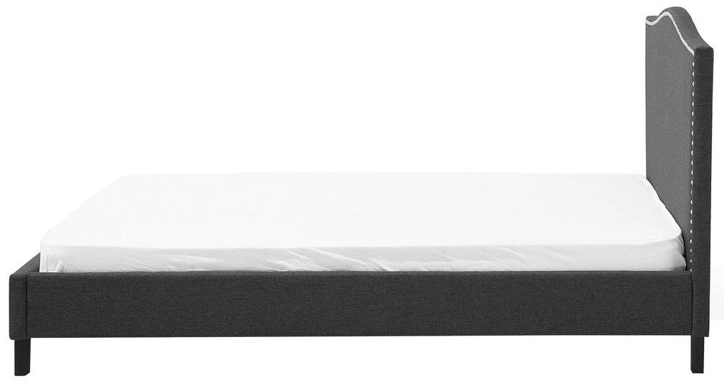 Cama de casal com iluminação LED branca em tecido cinzento escuro 180 x 200 cm MONTPELLIER Beliani