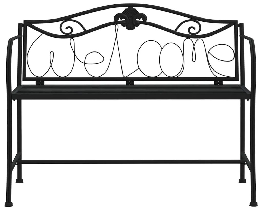 Banco de jardim de 2 lugares 104 cm aço preto