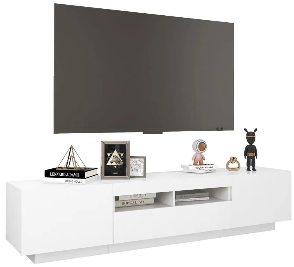 Móvel de TV Giancarlo com Luzes LED de 180cm - Branco - Design Moderno