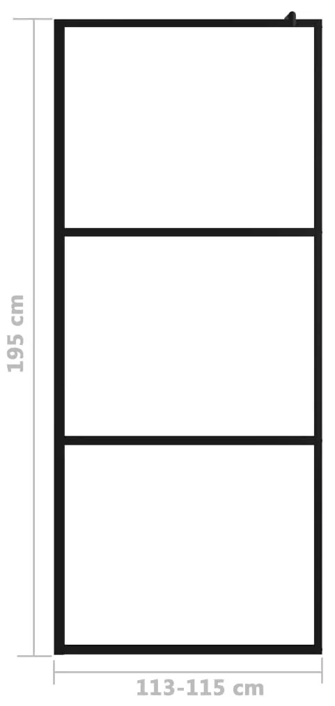Divisória de chuveiro vidro transparente ESG 115x195 cm preto