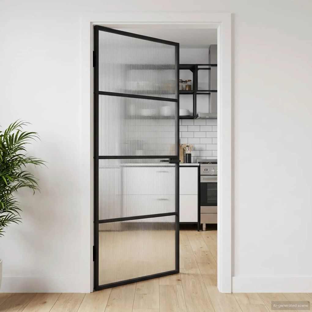 vidaXL Porta para Casa 102 x 201,5 x 3,5 cm Alumínio e Vidro Temperado