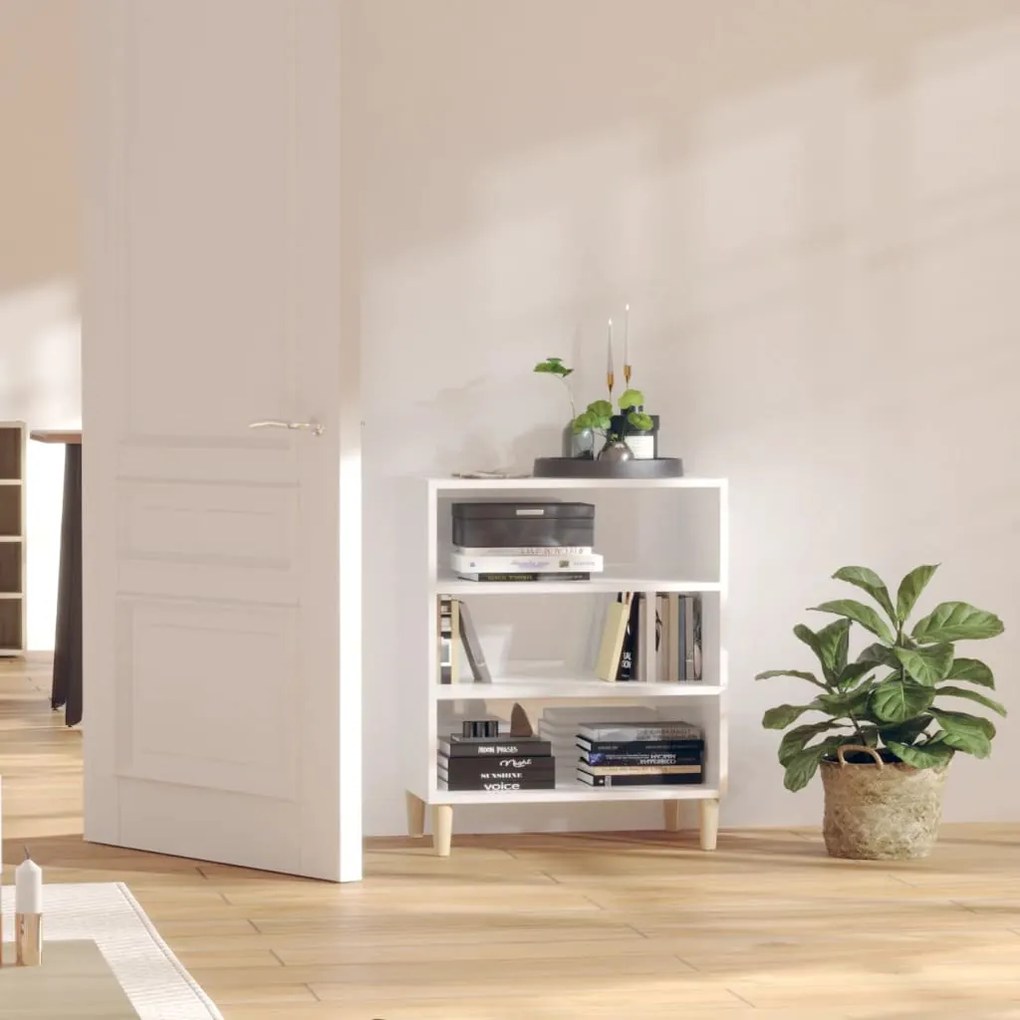 vidaXL Aparador 57x35x70 cm contraplacado branco brilhante