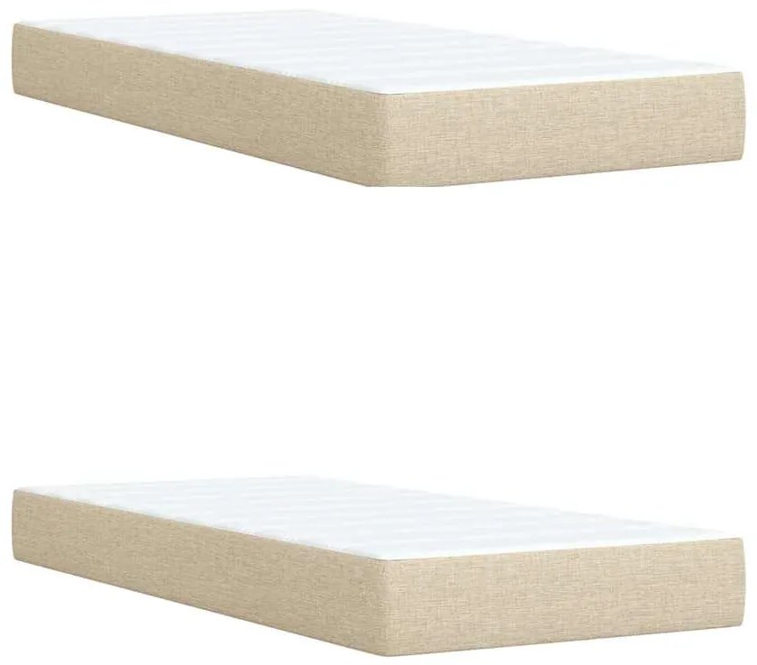Cama com molas/colchão 200x200 cm tecido cor creme