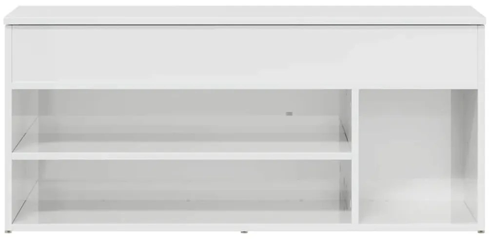 Banco sapateira 102x30,5x45 cm branco brilhante