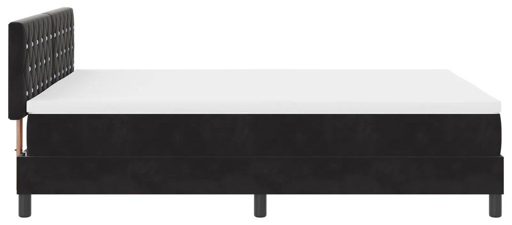Cama Box com Colchão vidaXL Preto 140x190 cm Veludo