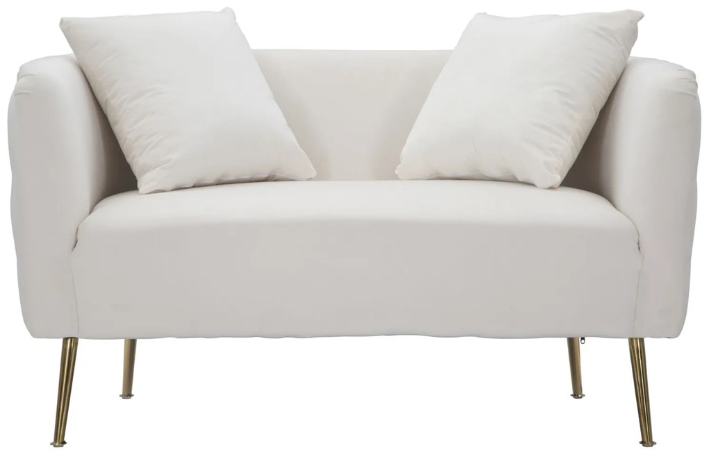 SOFÁ BUCAREST 127X74X73 CM CREME E DOURADO