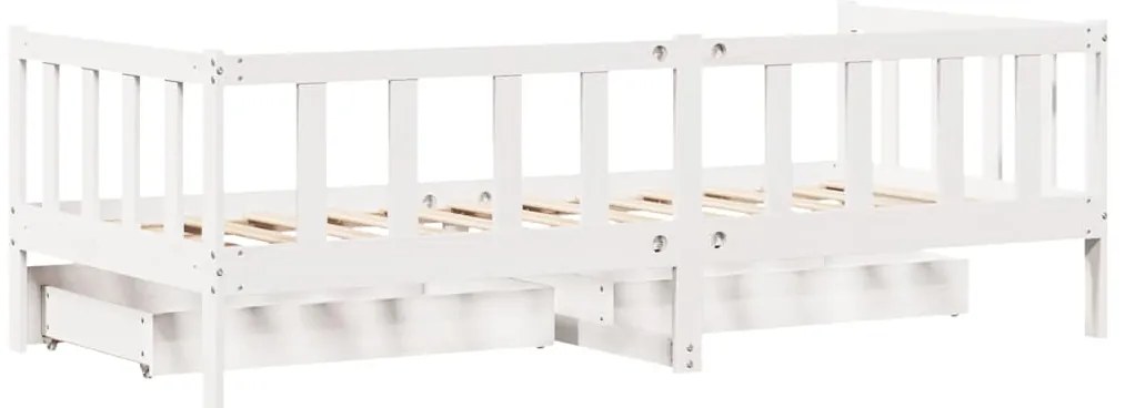 Sofá-cama c/ gavetas 90x200cm madeira de pinho maciça branco
