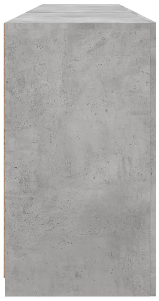 Aparador com luzes LED 181,5x37x67 cm cinzento cimento