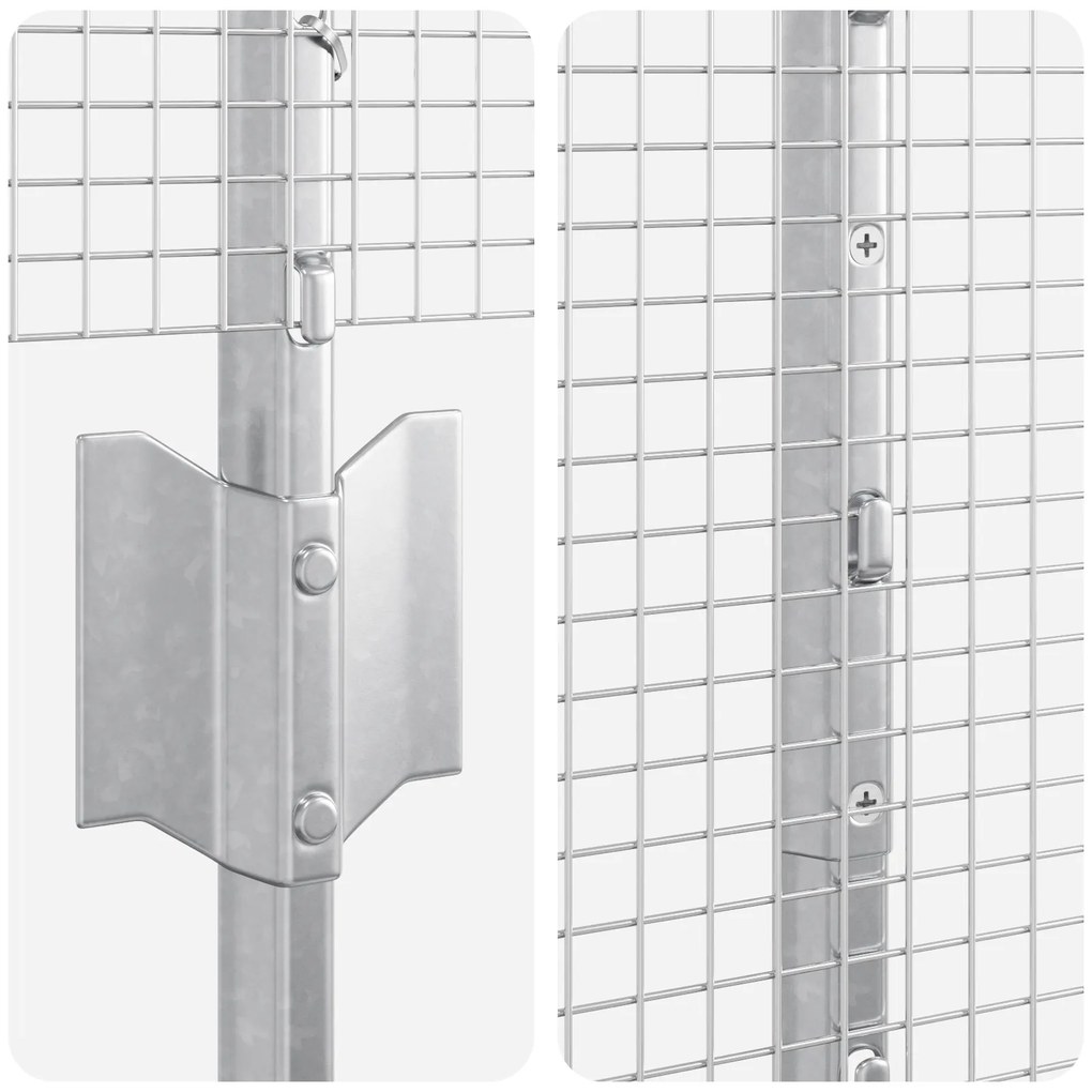 Conjunto de Cerca de Arame de Galinha Conjunto de 2 Aço Galvanizado