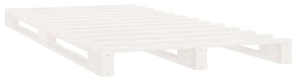 Cama de paletes 100x200 cm madeira de pinho maciça branco