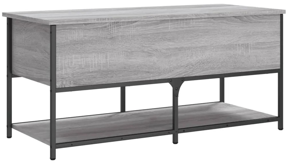 Banco arrumação 100x42,5x47cm derivados madeira cinzento sonoma